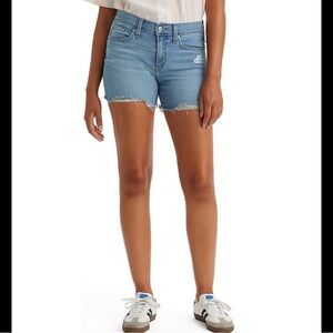 Levi ’s Jean Shorts mid length 4" mid rise Blue Denim Stretch Casual 29 levis